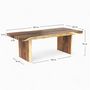 Voir la diapositive 4 : Rendez vous déco Table rectangulaire 8 personnes en bois de suar 220 cm - Tanah