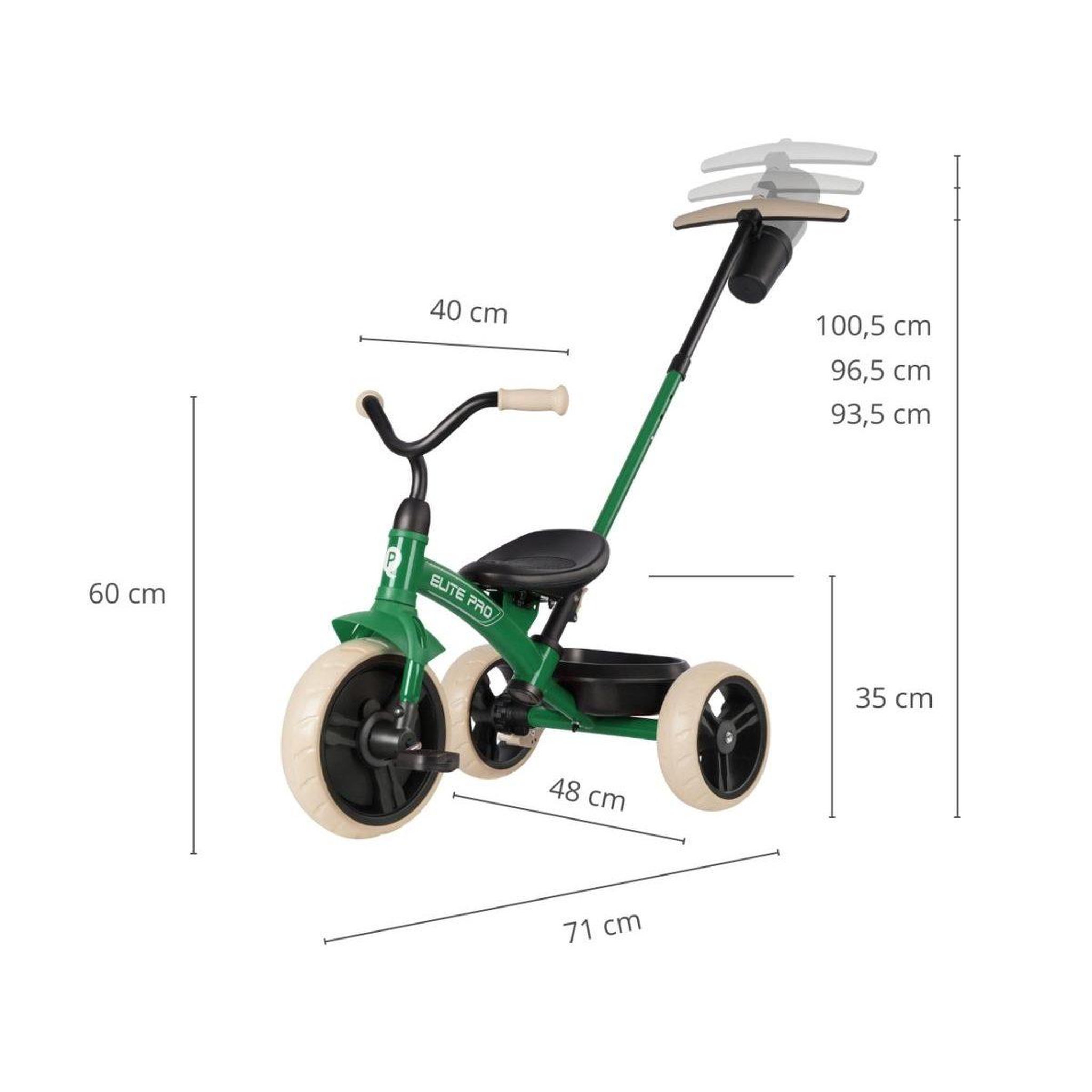 Voir la diapositive 4 : QPLAY Tricycle  elite pro vert