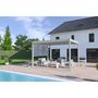 Voir la diapositive 2 : Pergola Bioclimatique autoportée - Aluminum Gris perle - 3x4m OMBREA®