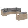 Voir la diapositive 2 : VIDAXL Salon de jardin avec coussins 9 pcs beige resine tressee