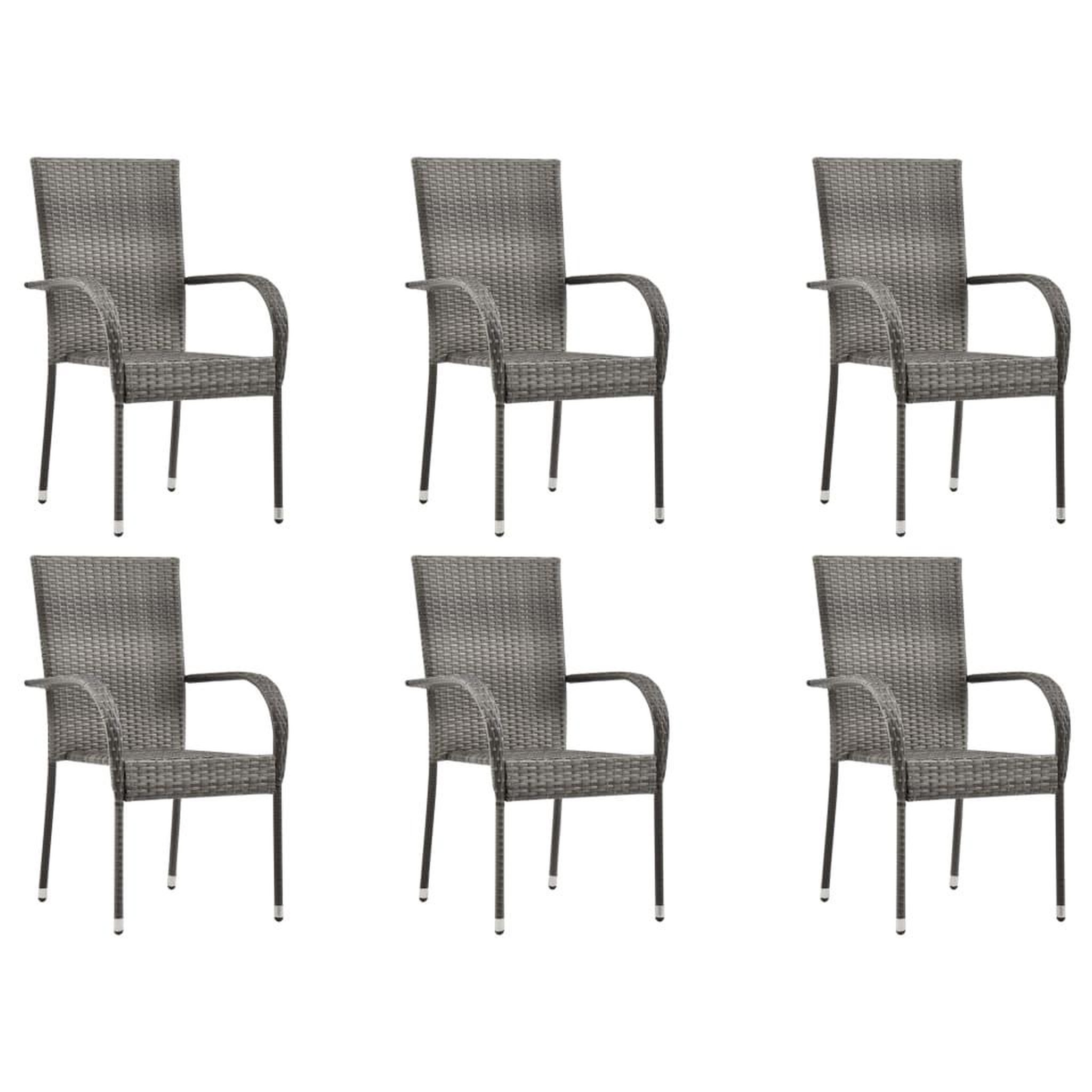 Voir la diapositive 5 : VIDAXL Ensemble a manger de jardin 7 pcs Gris