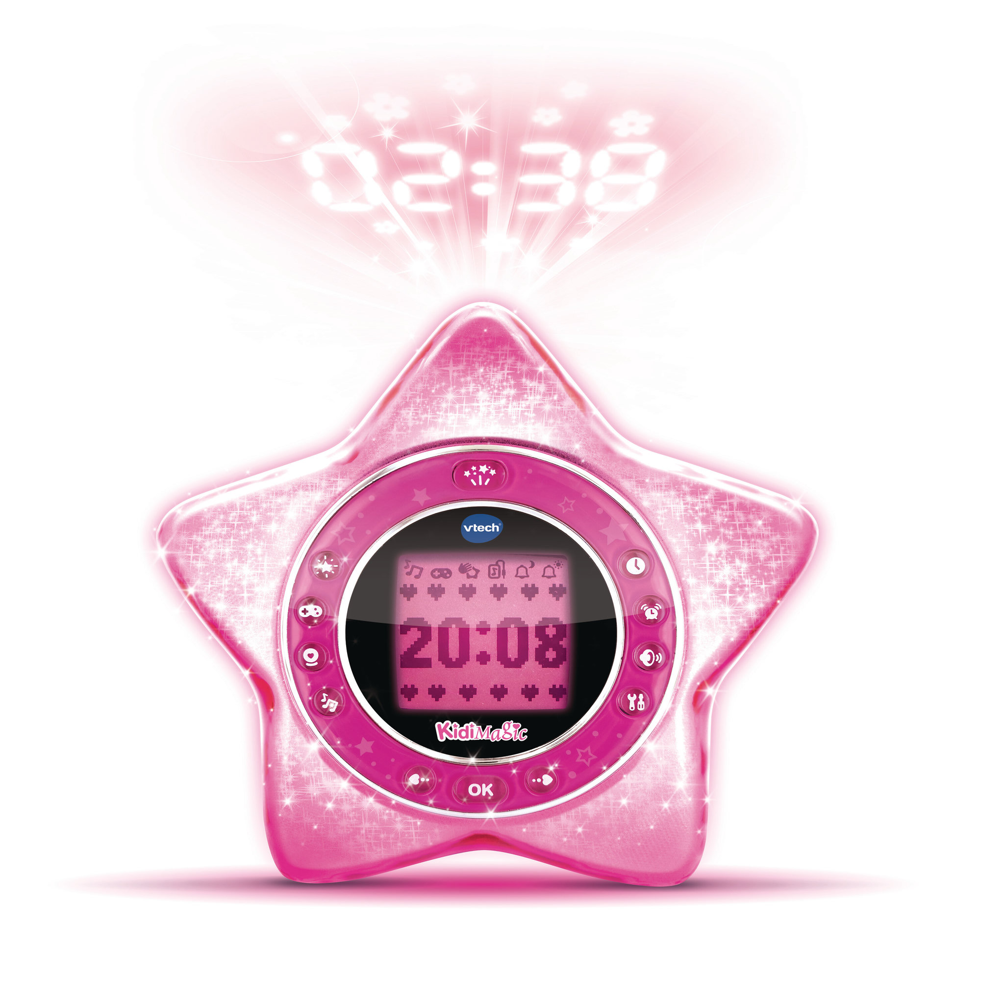 Voir la diapositive 2 : VTECH Réveil Kidimagic Starlight Rose