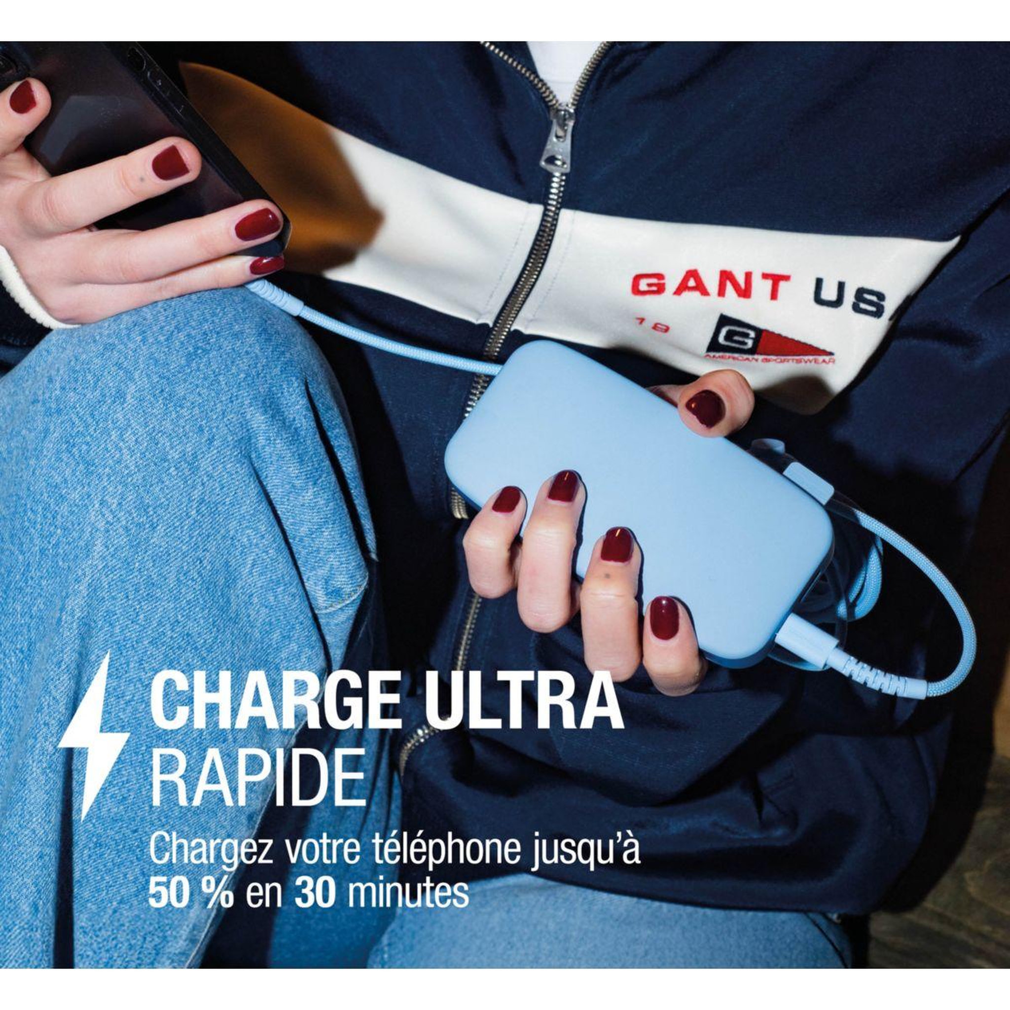Voir la diapositive 2 : FRESH'N REBEL Batterie nomade 12000mAh USB-C ultra-rapide 20W Bleu