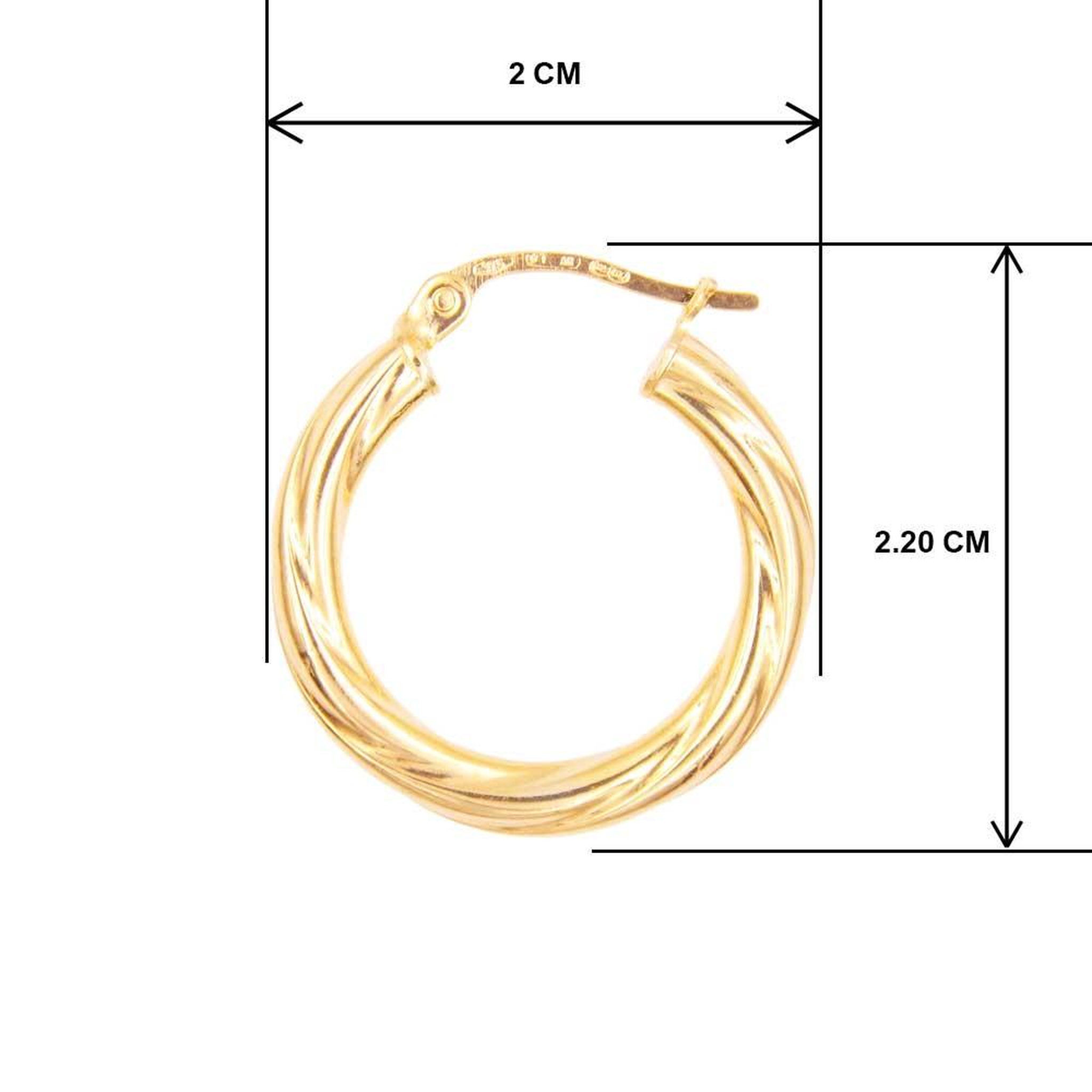 Voir la diapositive 3 : L'ATELIER D'AZUR Boucles d'Oreilles Créoles - Or Jaune - Torsadées