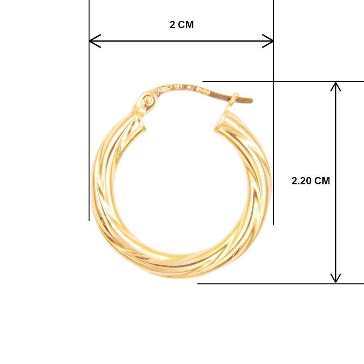 L'ATELIER D'AZUR Boucles d'Oreilles Créoles - Or Jaune - Torsadées