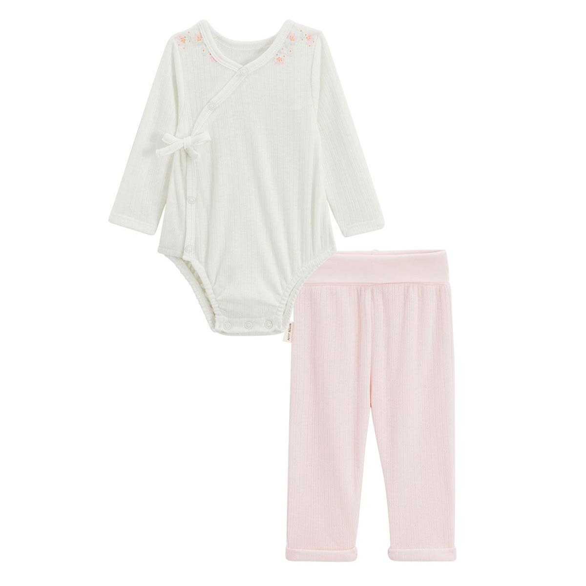 Petit Béguin Ensemble body bébé et pantalon en pointelle Badian