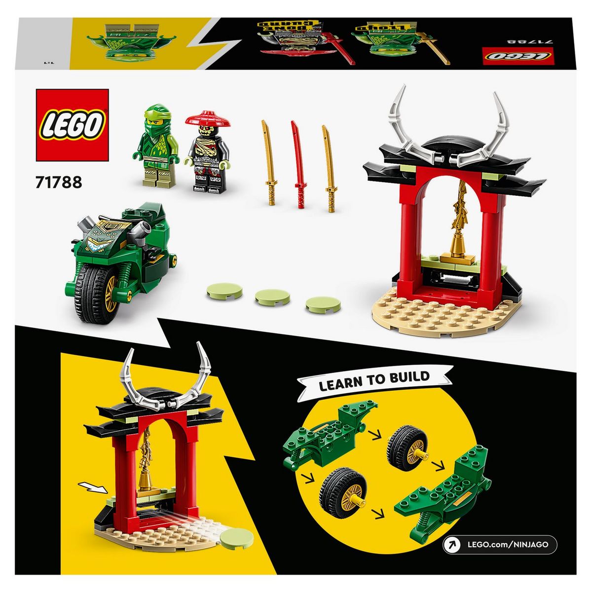 LEGO Ninjago 71788 La Moto Ninja de Lloyd, Jouet pour Enfants Dès 4 Ans, Jeu Éducatif, 2 Minifigurines