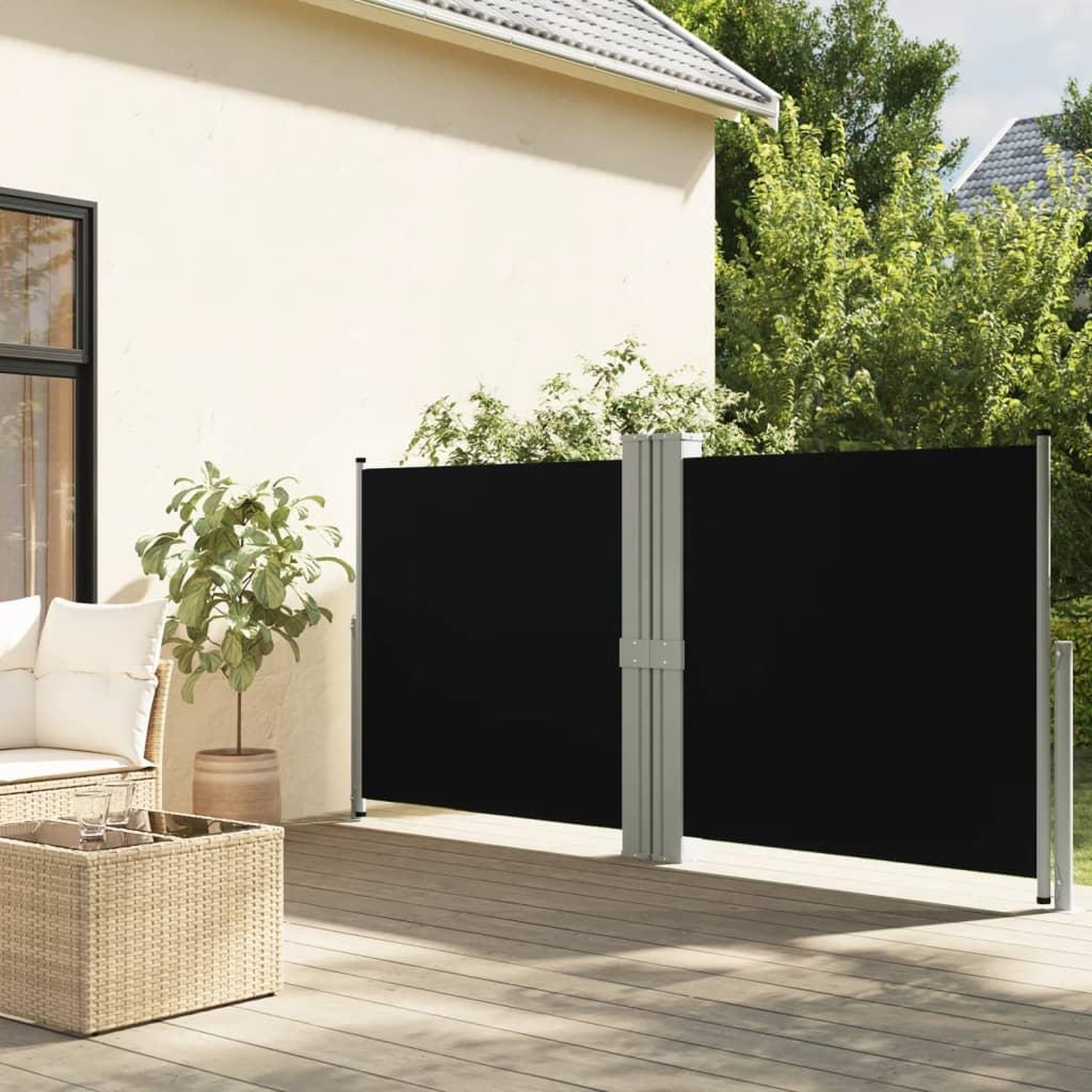 Voir la diapositive 1 : VIDAXL Auvent lateral retractable Noir 140x1200 cm