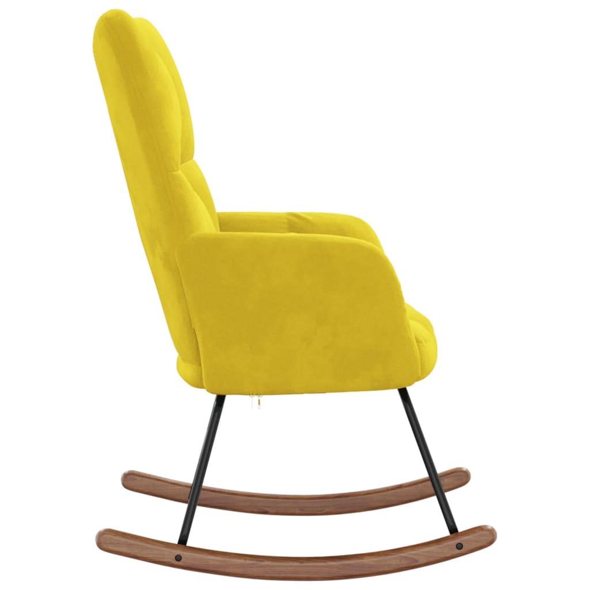 Voir la diapositive 4 : VIDAXL Chaise a bascule Jaune moutarde Velours
