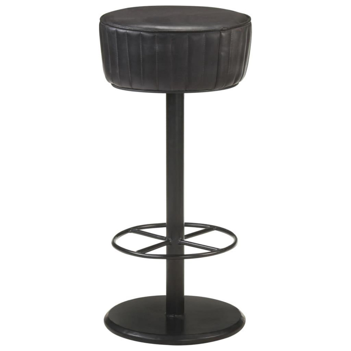 VIDAXL Tabouret de bar Noir Cuir veritable