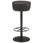 VIDAXL Tabouret de bar Noir Cuir veritable