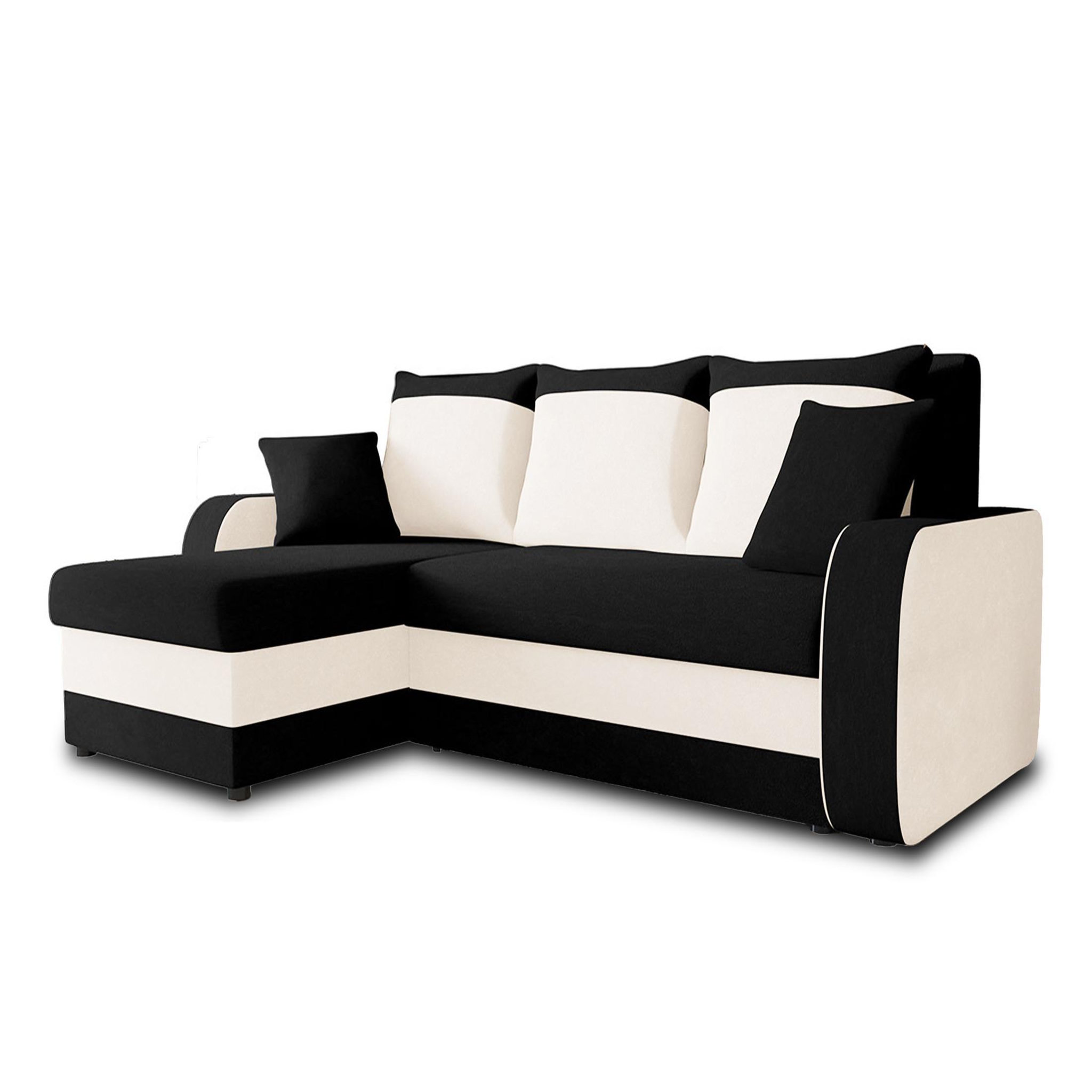 Voir la diapositive 1 : BEST MOBILIER Valos - canapé d'angle réversible - 4 places - convertible avec coffre - en velours