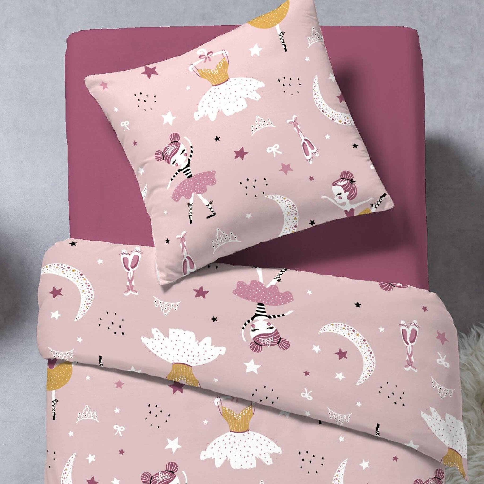 Voir la diapositive 2 : Home collection Parure housse de couette 2pcs 140x200 coton 57 fils ballerine multico