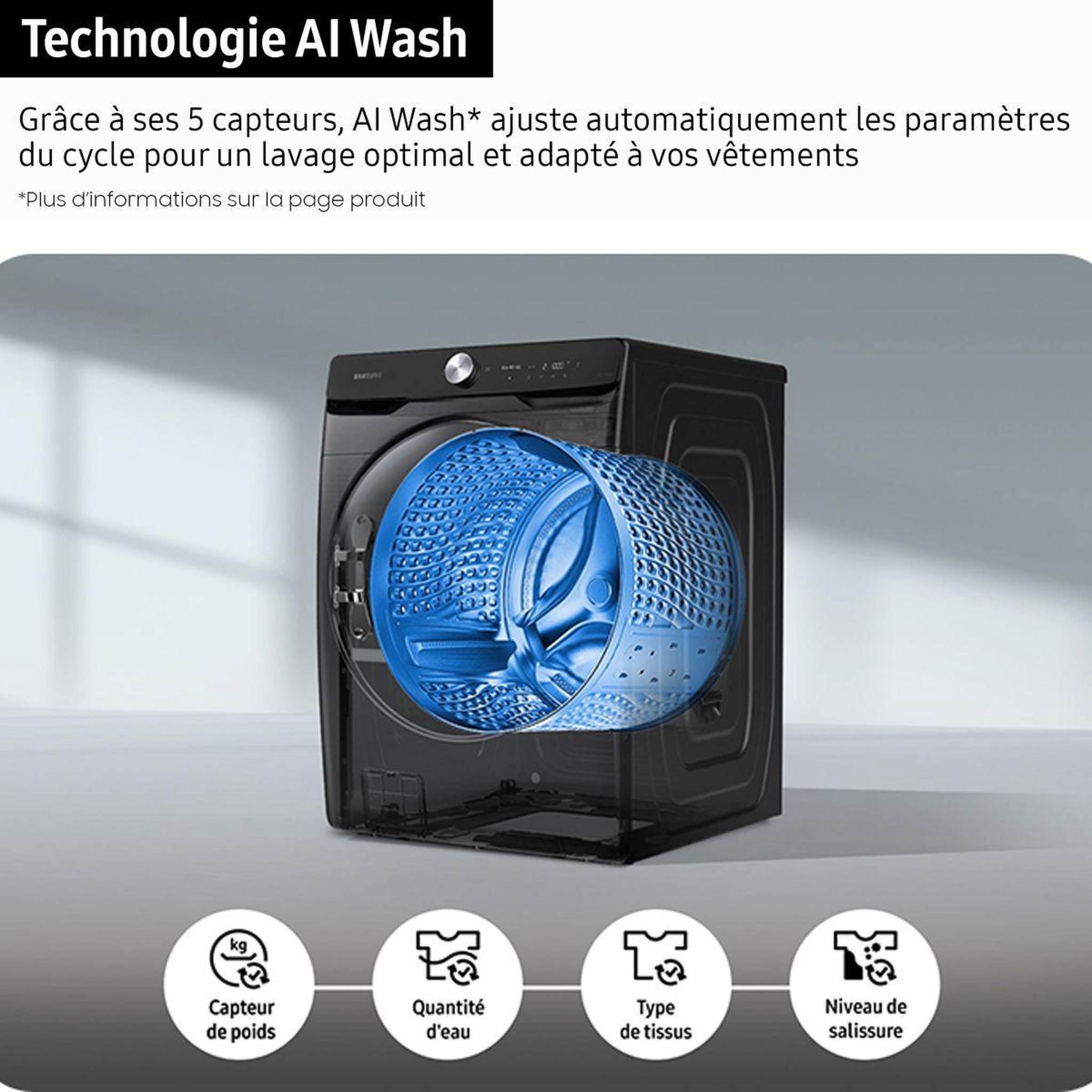 Voir la diapositive 4 : Samsung Lave linge hublot wf20dg8650bw