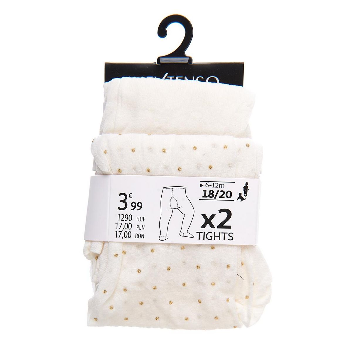 IN EXTENSO Lot de 2 paires de collants bébé fille