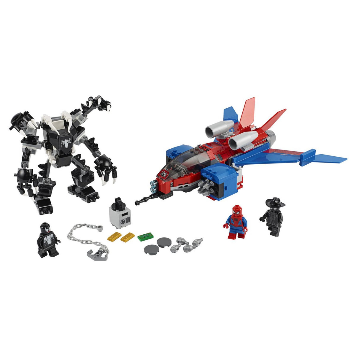 LEGO Super Héros Marvel Spiderman 76150 - Le Spider-jet contre le robot de Venom