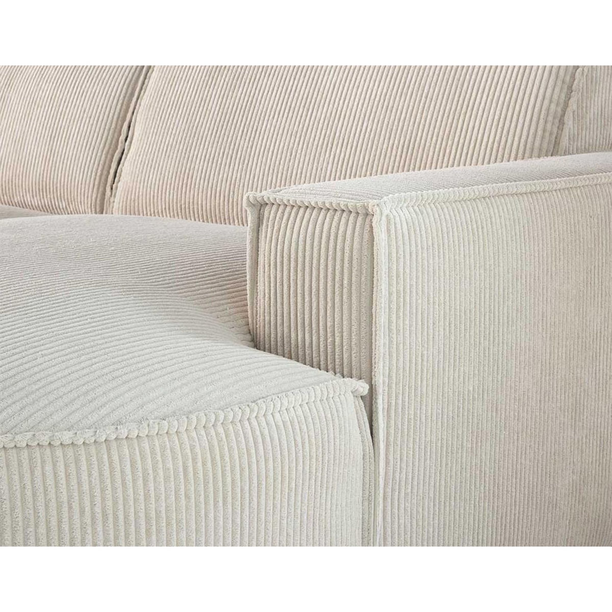 LISA DESIGN Spiaggia - canapé d'angle droit - forme arrondie - 5 places - en velours côtelé