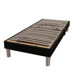 IDLITERIE Sommier électrique relaxation tous lattes cadre tissu noir - 80 x 200 cm