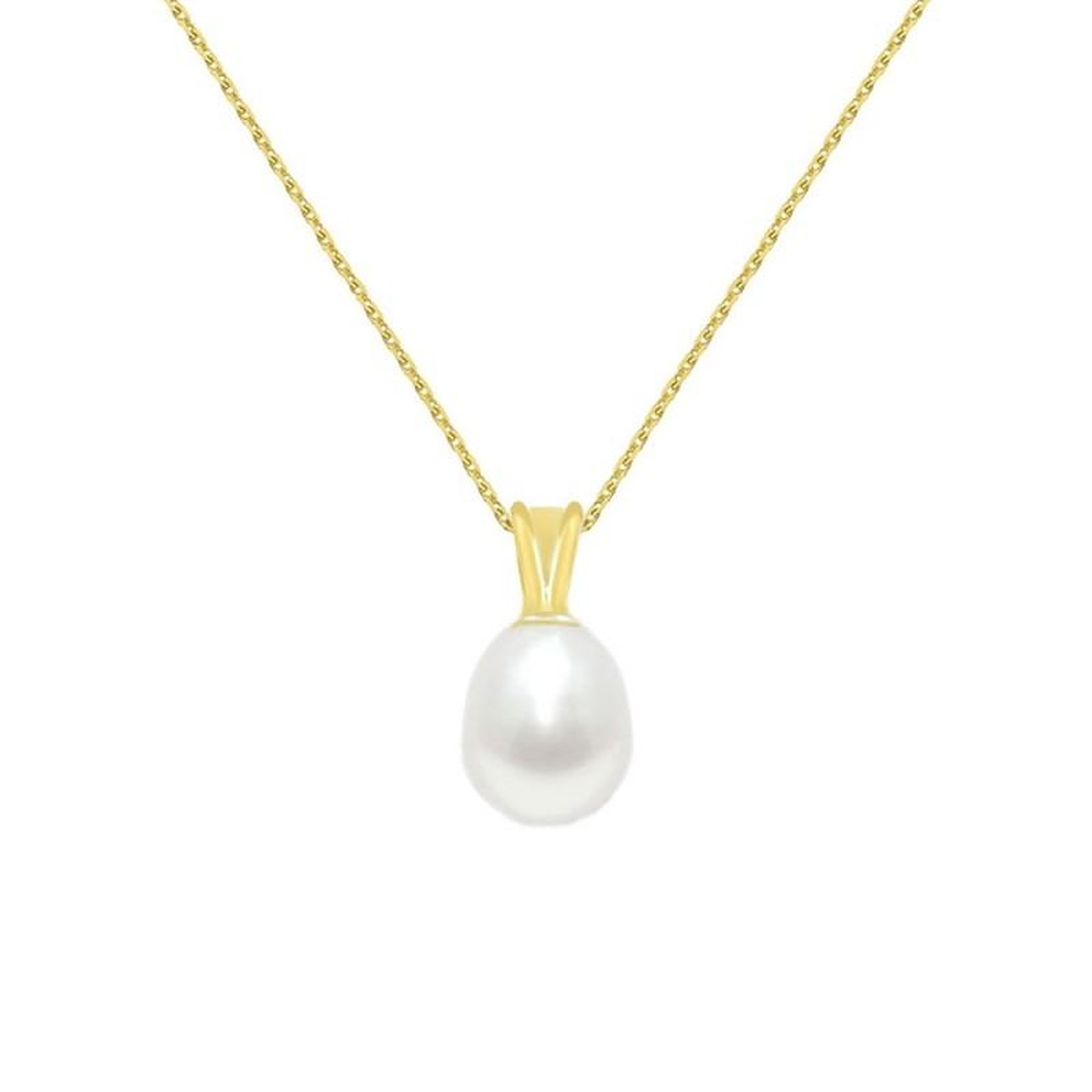 Voir la diapositive 1 : L'ATELIER D'AZUR Collier - Pendentif Or Jaune et Perle de Culture Goutte - Chaine Dorée Offerte - Femme
