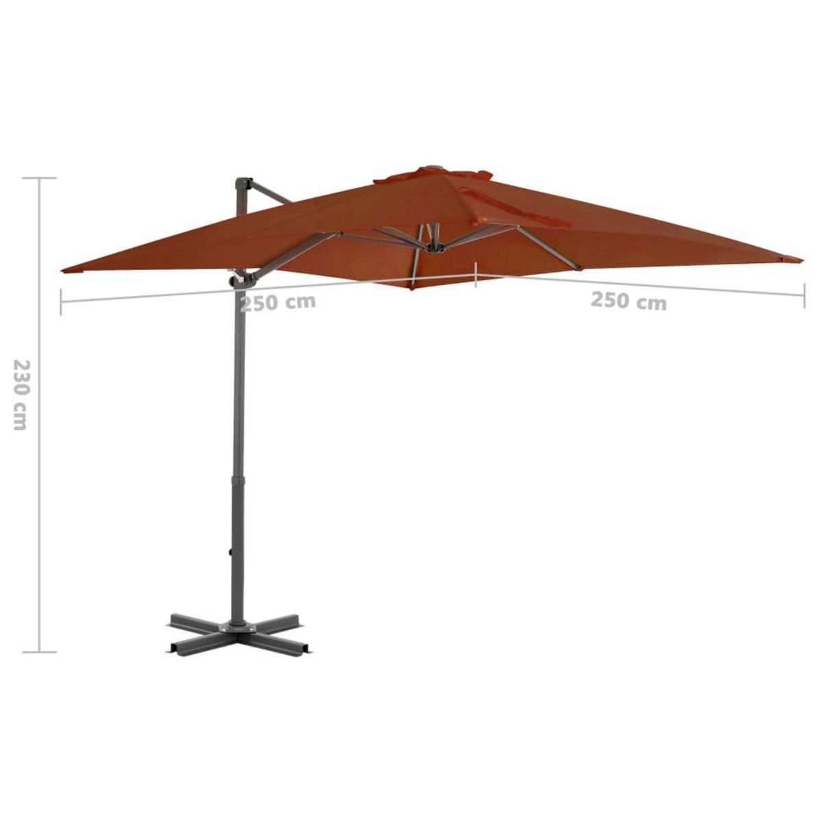 VIDAXL Parasol de jardin en porte-a-faux avec mat en aluminium