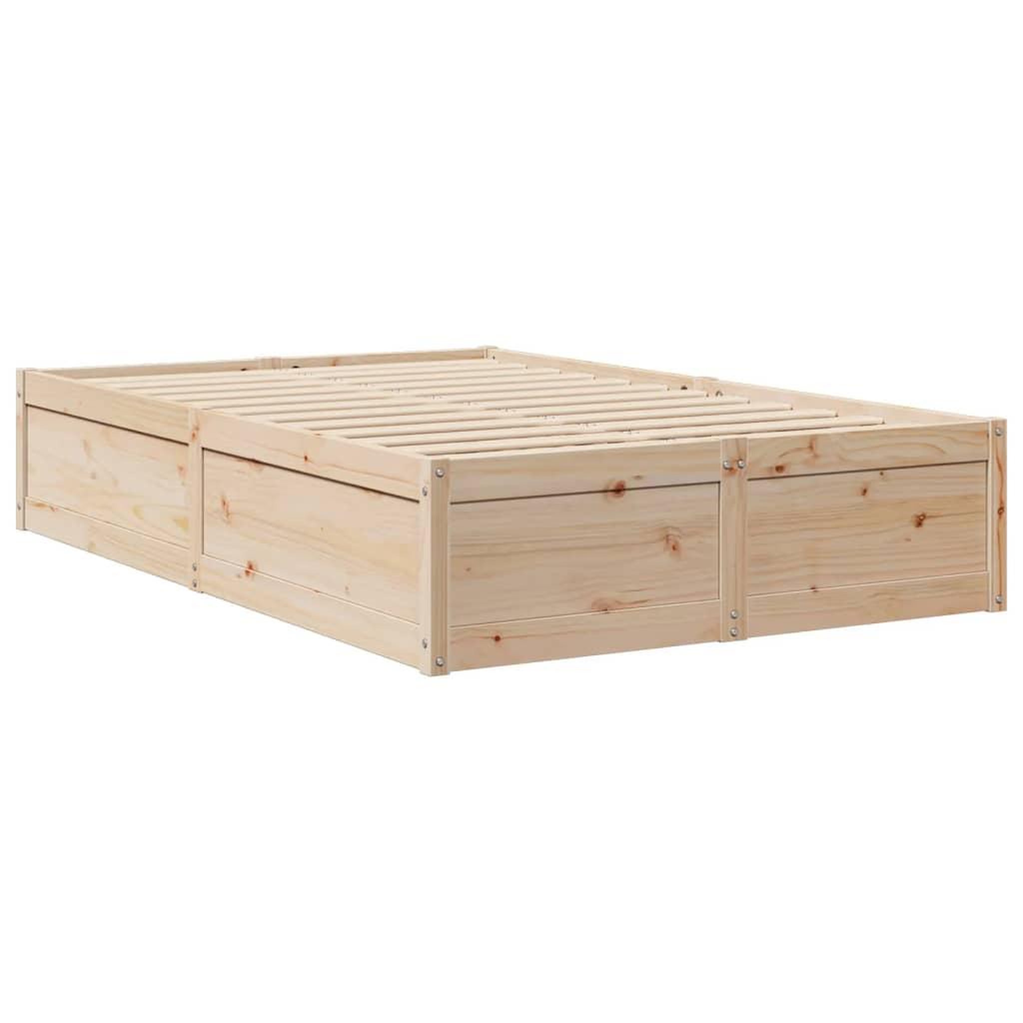 Voir la diapositive 3 : VIDAXL Cadre de lit sans matelas 135x190 cm bois de pin massif