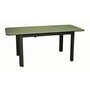 Proloisirs Table de jardin rectangulaire Eos en aluminium extensible - vert 130/180 cm