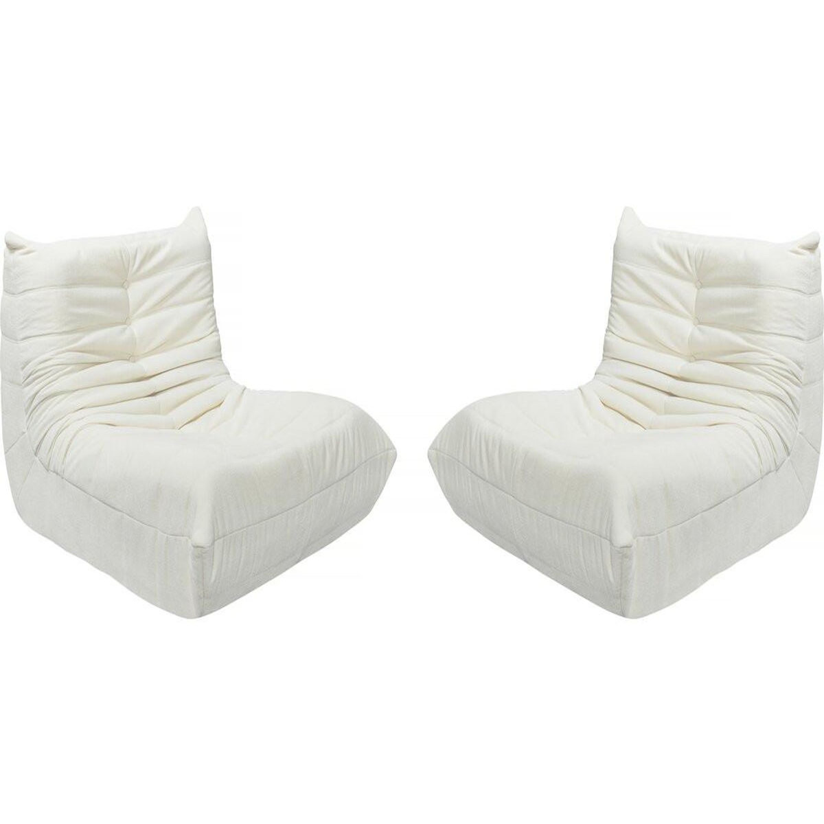 Habitat et Jardin Lot de 2 chauffeuses pour canapé modulables en tissu texturé  Velasca  - Crème