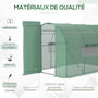 Voir la diapositive 4 : OUTSUNNY Serre de Jardin Tunnel 6 m² Acier galvanisé renforcé diamètre 2,5 cm + PE Haute densité fenêtres Porte Vert