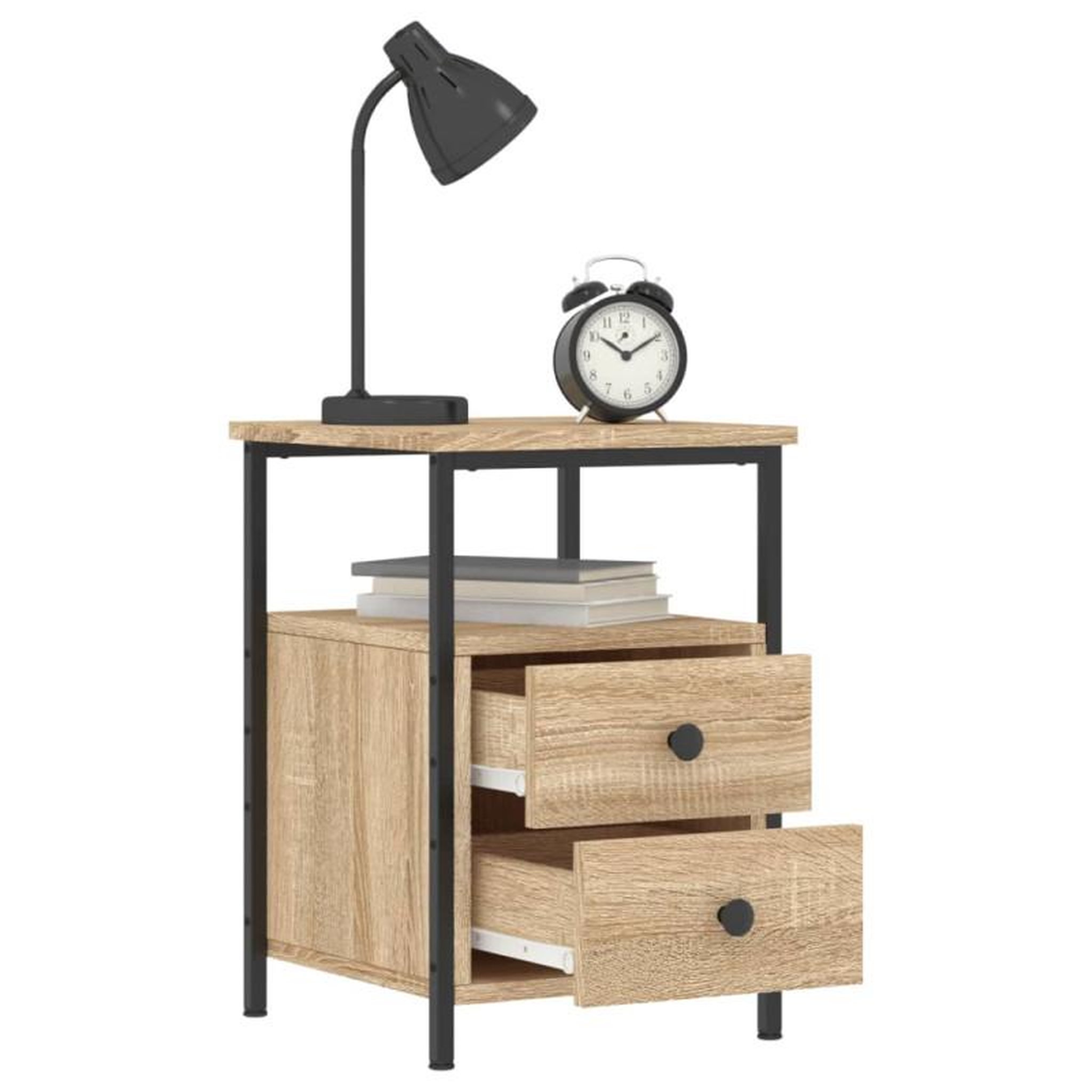 Voir la diapositive 4 : VIDAXL Tables de chevet 2pcs chêne sonoma 34x35,5x50cm bois ingénierie