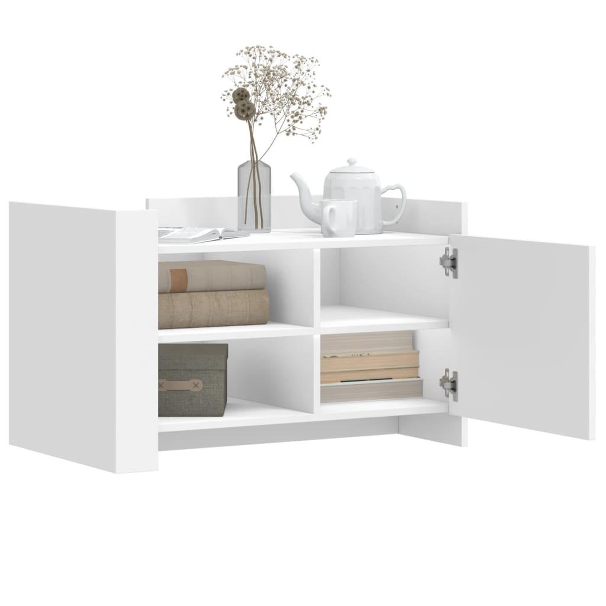 Voir la diapositive 3 : VIDAXL Table basse blanc 80x50x50 cm bois d'ingenierie