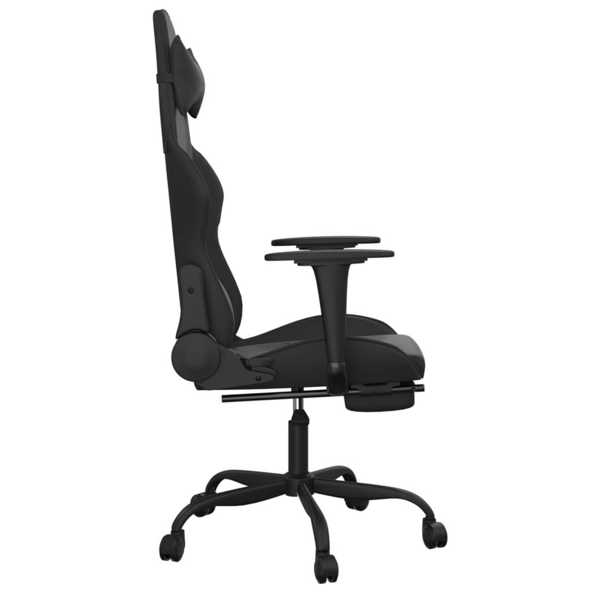 Voir la diapositive 4 : VIDAXL Chaise de jeu avec repose-pied Noir Similicuir
