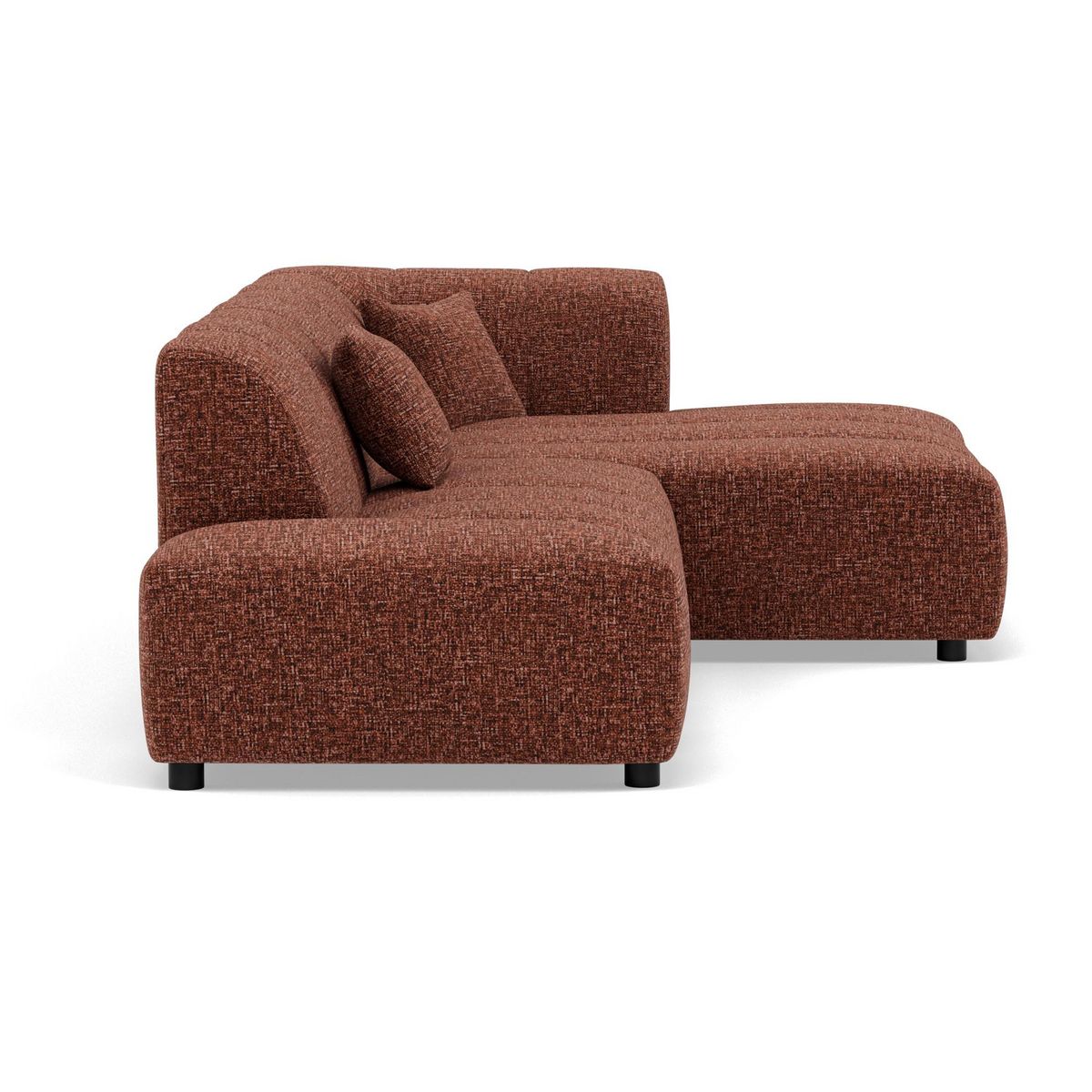 LISA DESIGN Curtis - canapé d'angle droit 4 places en tissu texturé