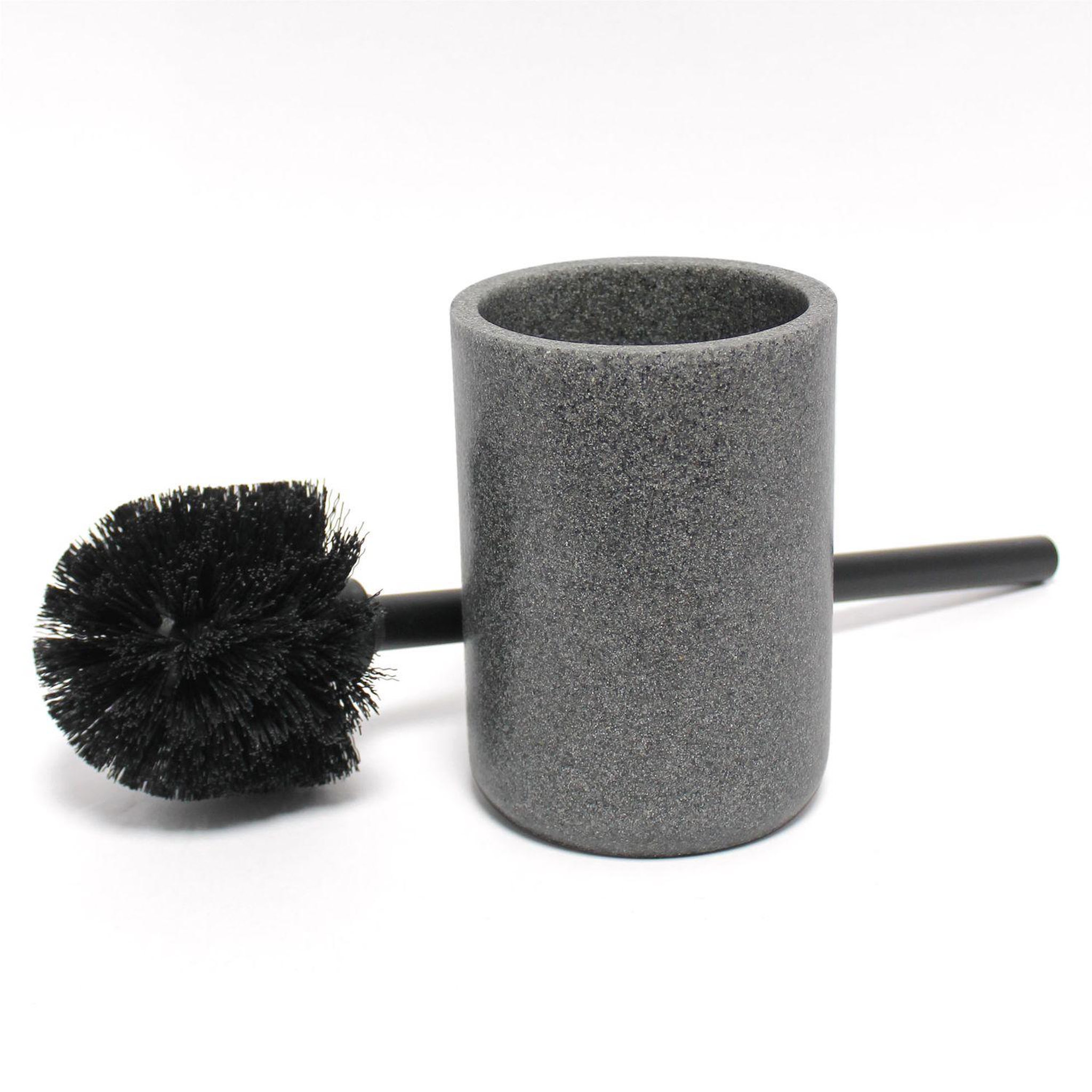 Voir la diapositive 3 : Douceur d'Intérieur Brosse wc jasper effet granit - gris et noir