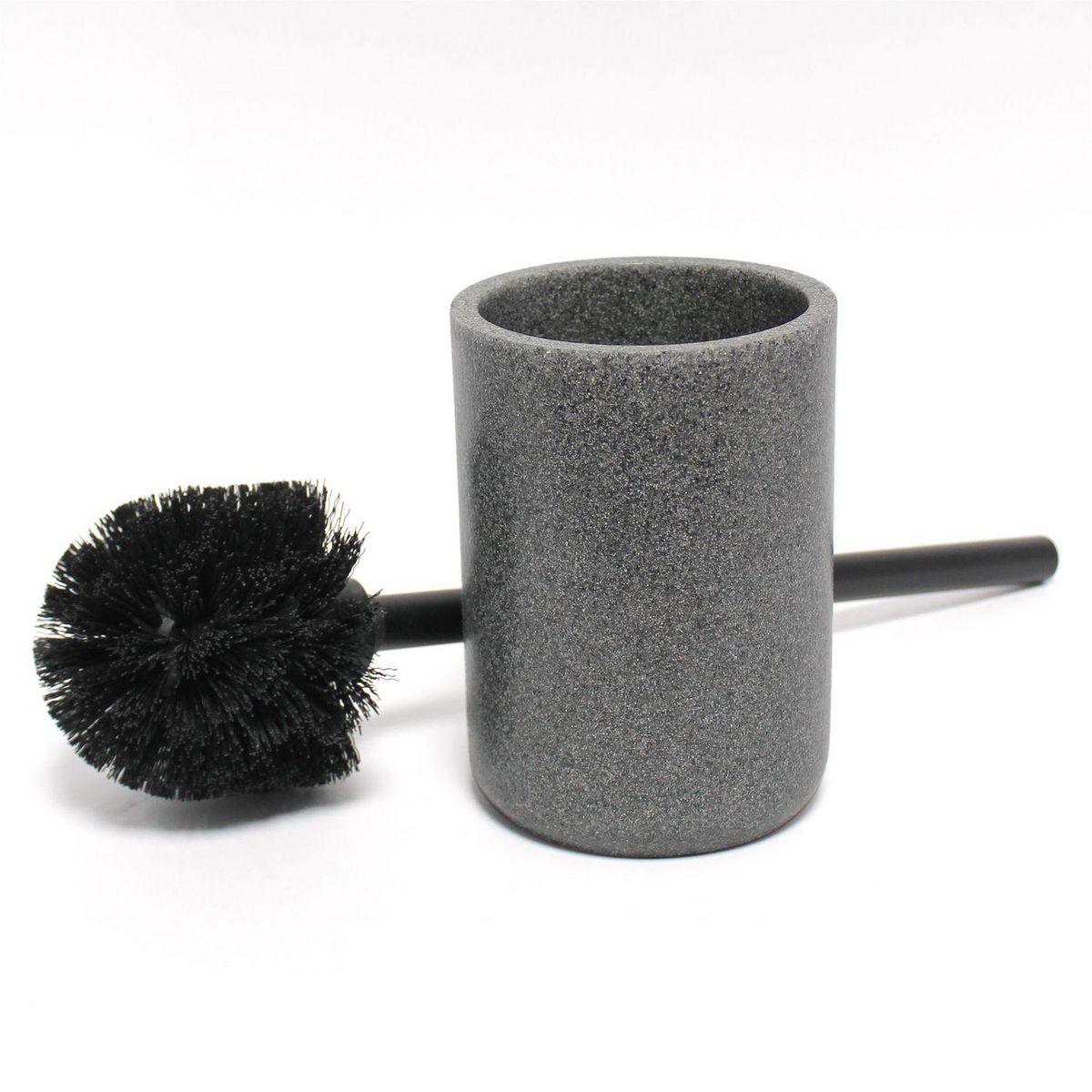 Douceur d'Intérieur Brosse WC Jasper effet granit - Gris et noir