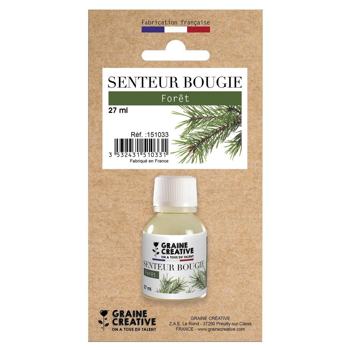 Graine créative Parfum pour bougie 27 ml senteur forêt