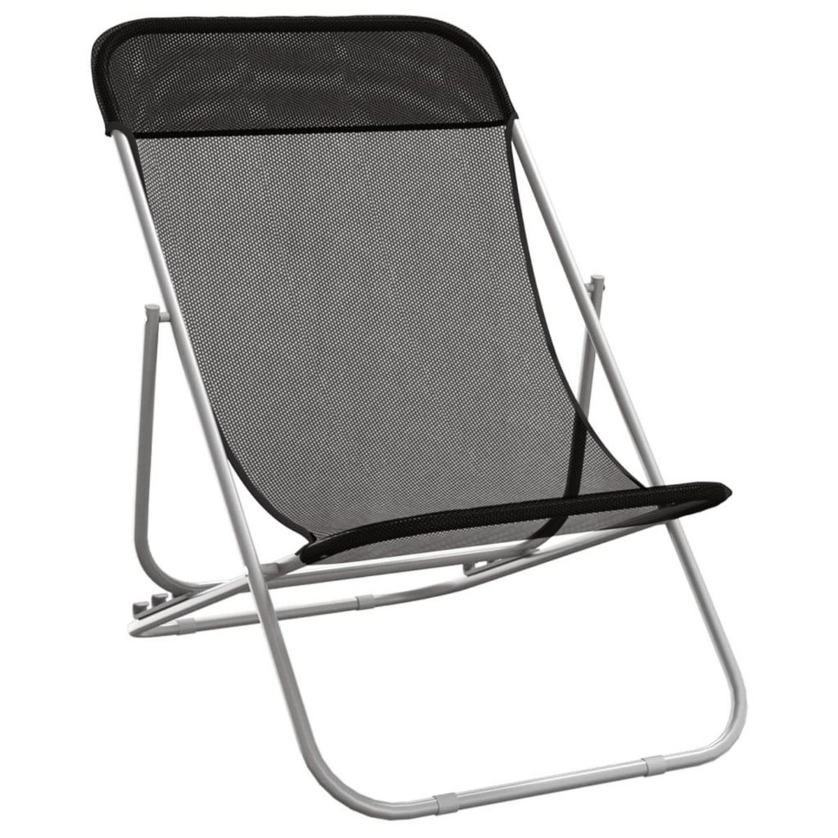 VIDAXL Chaises plage pliantes lot de 2 textilene acier enduit poudre