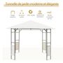 Voir la diapositive 4 : OUTSUNNY Tonnelle barnum pavillon de jardin dim. 3L x 3l x 2,6H m métal époxy toile polyester haute densité crème