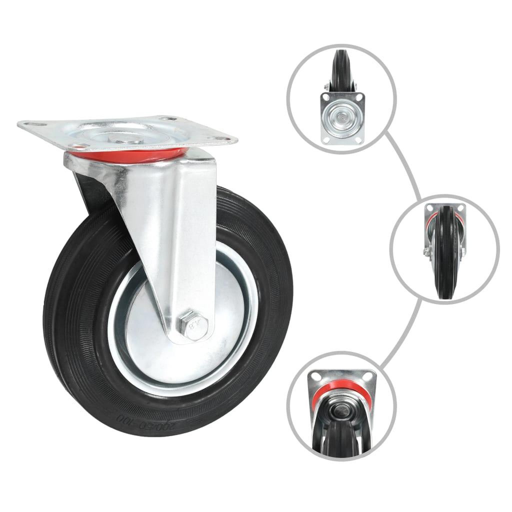 Voir la diapositive 2 : VIDAXL 8 pcs Roulettes pivotantes 200 mm