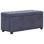 Voir la diapositive 1 : VIDAXL Pouf de rangement 87,5 cm Gris Similicuir daim