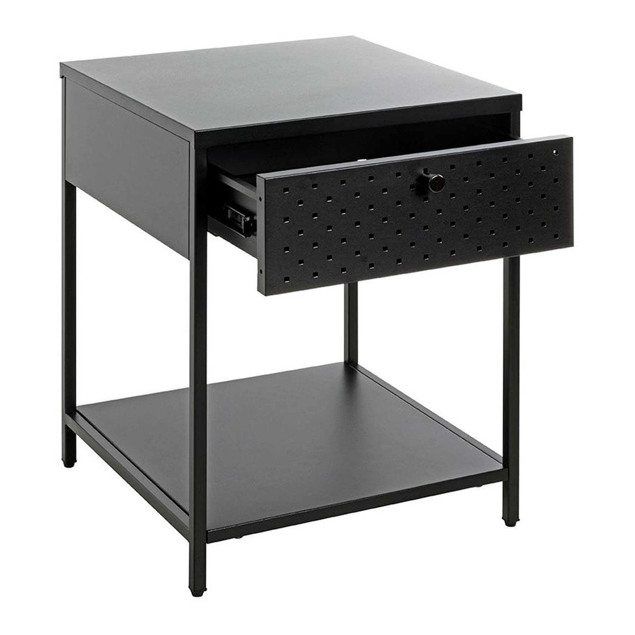 Voir la diapositive 2 : Paris Prix Table de chevet 1 tiroir  boston  53cm noir
