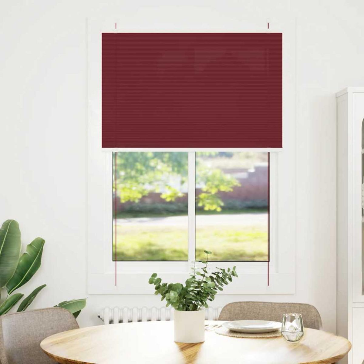VIDAXL Store plisse rouge bordeaux 90x100 cm largeur du tissu 89,4 cm