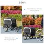 Voir la diapositive 4 : PAWHUT Remorque vélo jogger 2 en 1 pour chien - remorque à vélo pour chien - attache, drapeau, roue AV pivotante, réflecteurs - noir