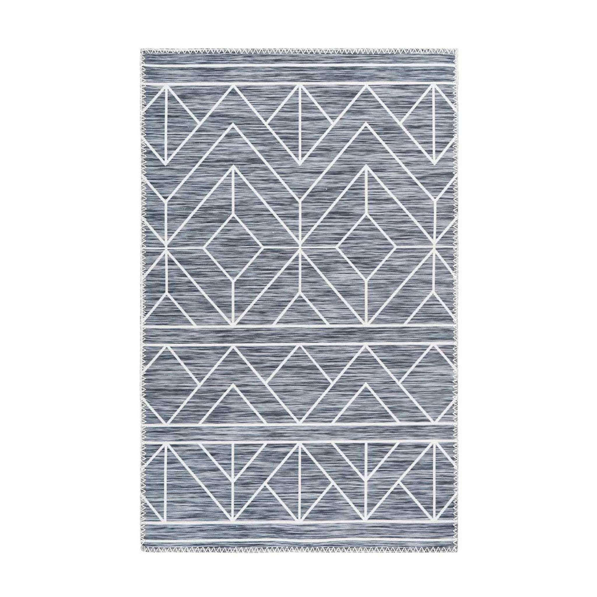 Voir la diapositive 1 : Paris Prix Tapis tissé imprimé à poils plats  maya ii  anthracite