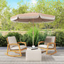 Voir la diapositive 2 : OUTSUNNY Parasol inclinable dia. 2,66m lambrequin ondulé à franges kaki beige