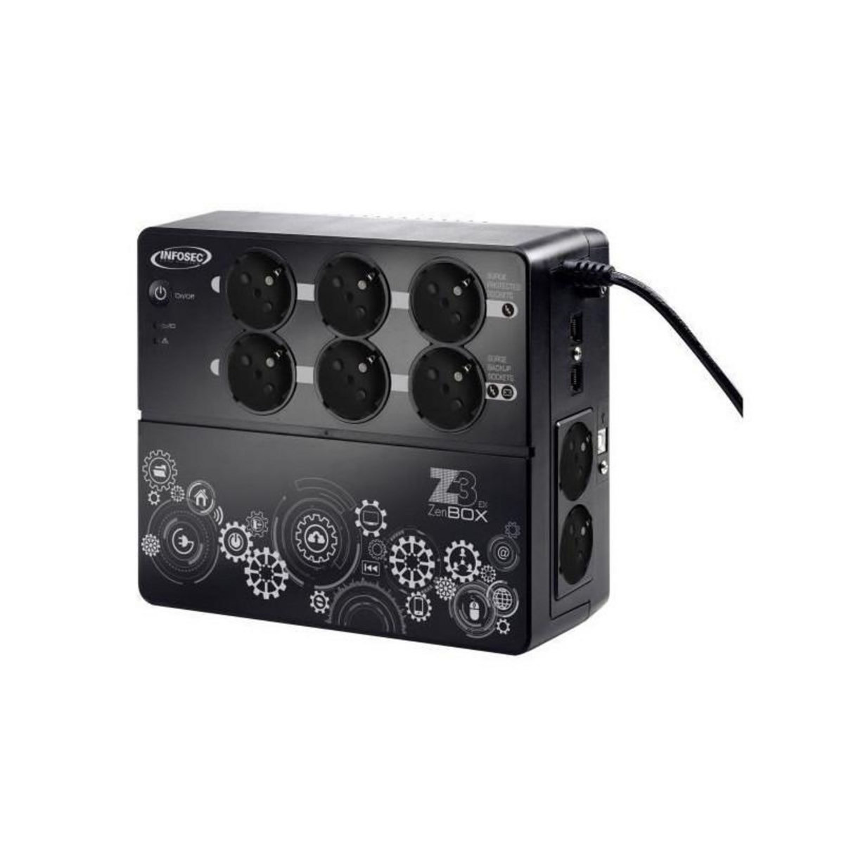 Infosec INFOSEC Onduleur haute frequence Z3 ZenBox EX 1000 - 1000 VA 8 Prises FR/SCHUKO