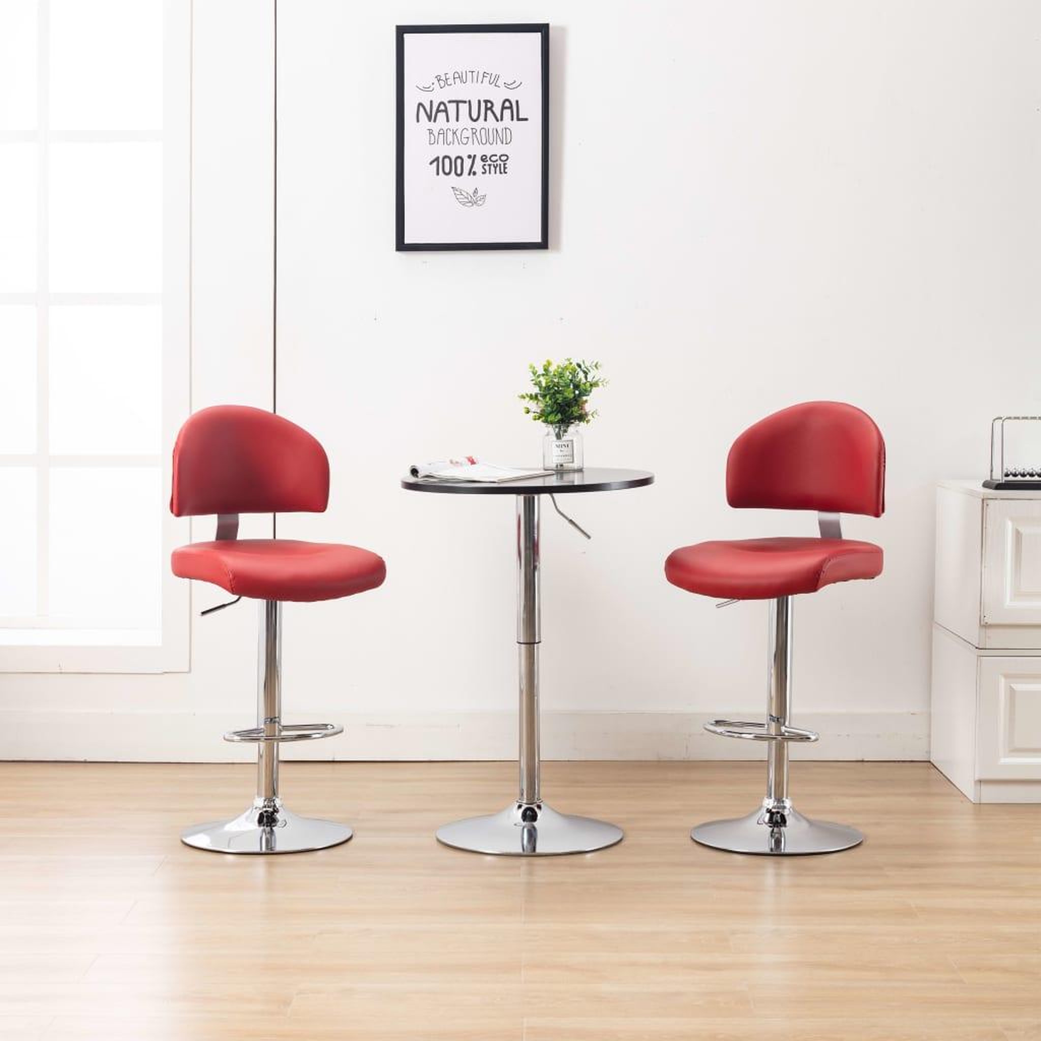 Voir la diapositive 1 : VIDAXL Tabourets de bar lot de 2 rouge bordeaux similicuir