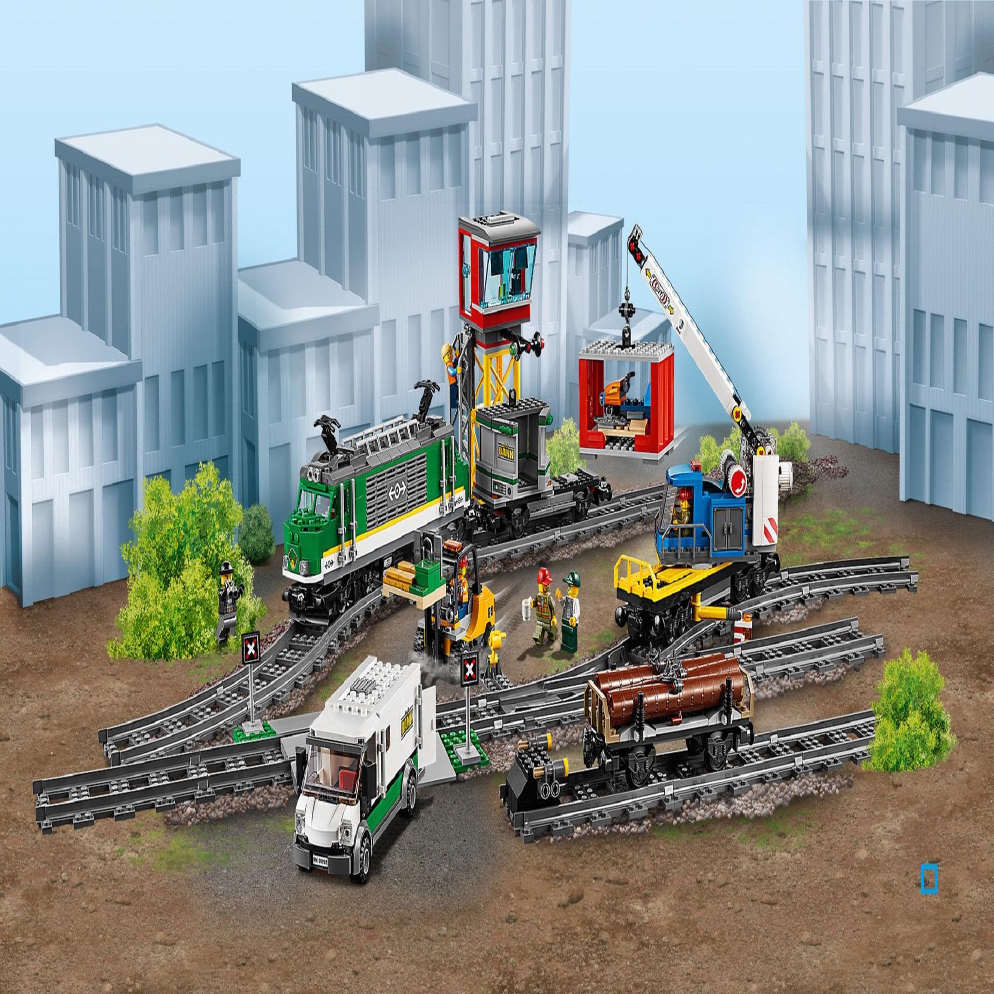 Voir la diapositive 3 : LEGO City 60198 - Le train de marchandises télécommandé