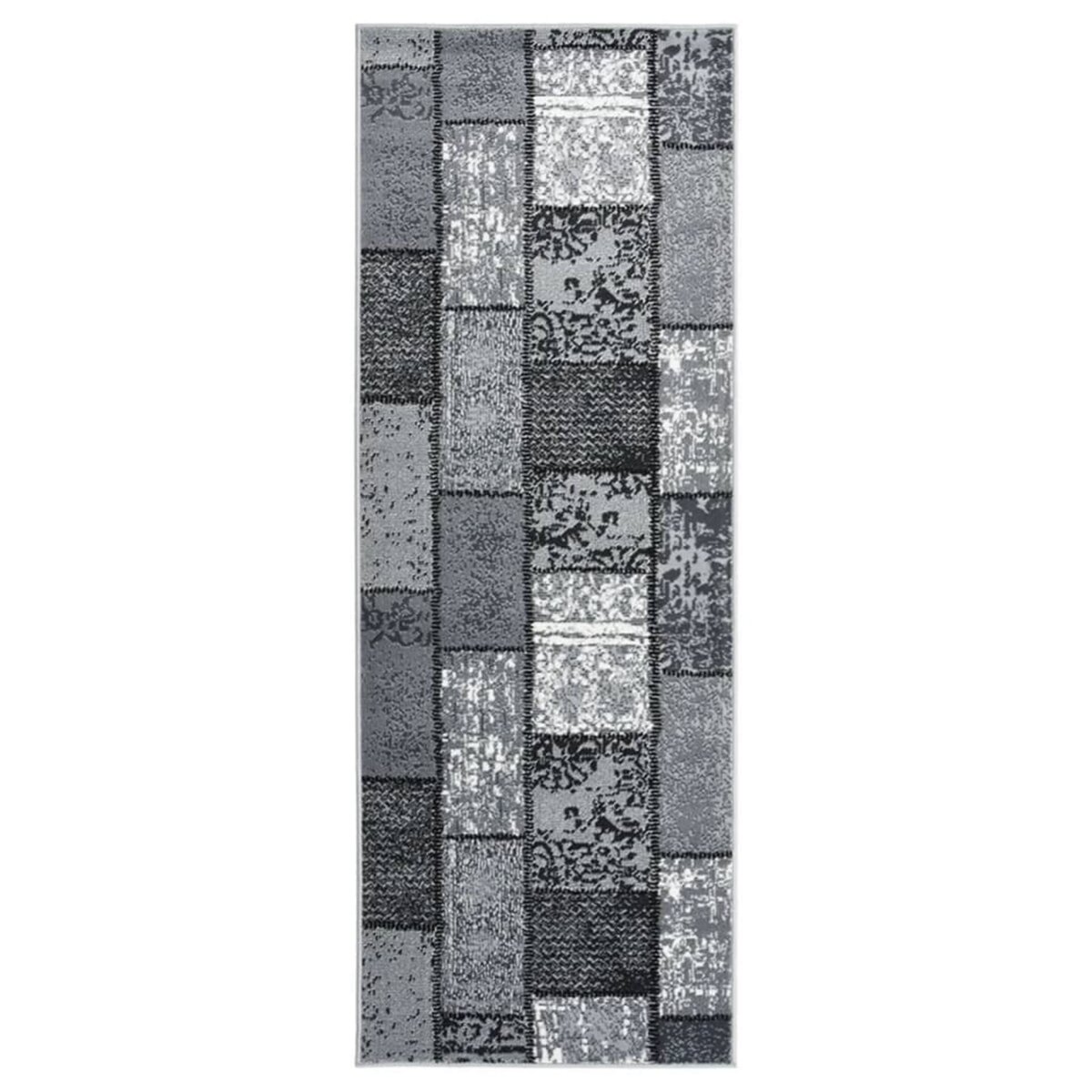 VIDAXL Tapis BCF Gris avec motif de blocs 80x150 cm