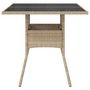Voir la diapositive 5 : VIDAXL Table de jardin dessus en verre beige 80x80x75cm resine tressee