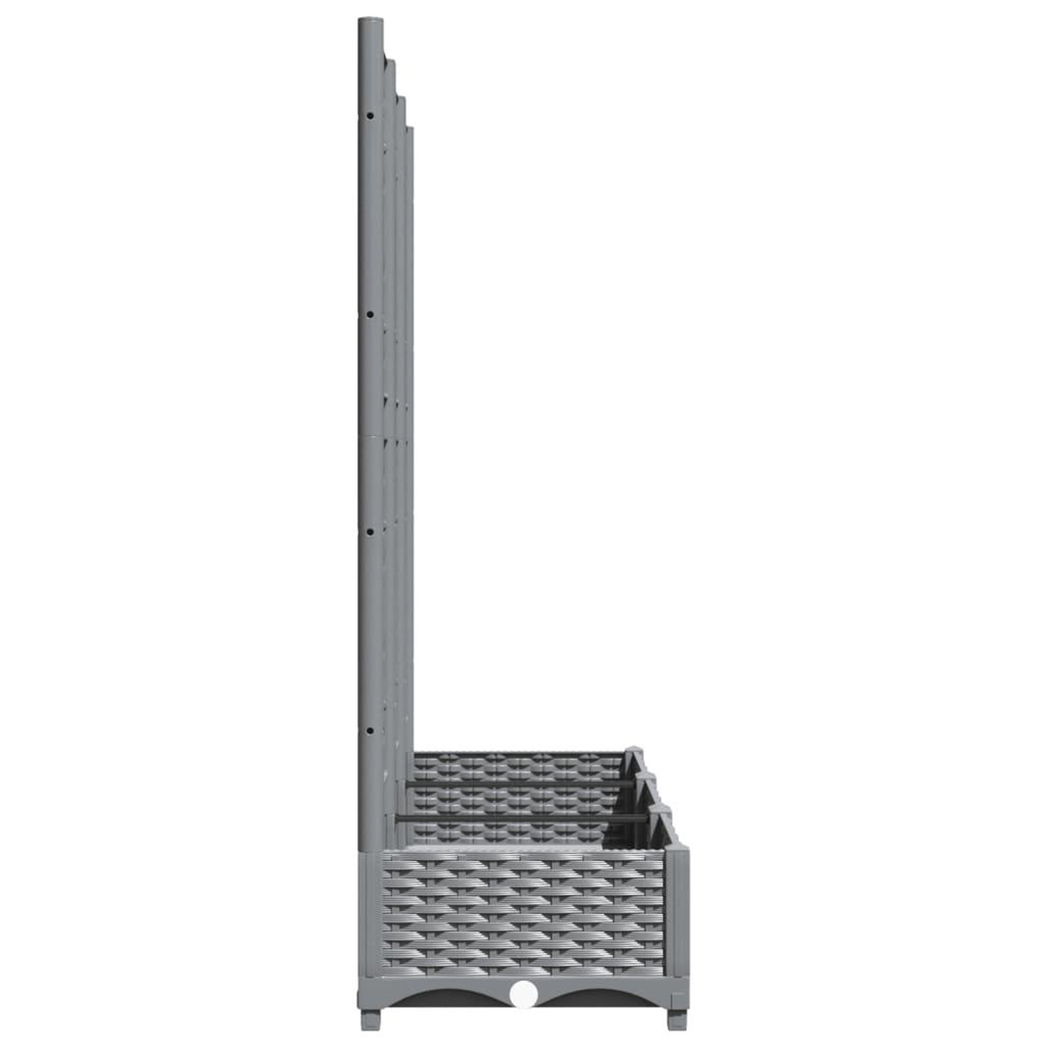 Voir la diapositive 5 : VIDAXL Jardiniere avec treillis Gris clair 120x40x121,5 cm PP